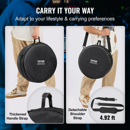 5-piece drum bag, 1680D Oxford fabric, padded drum bags and case with 4.92ft detachable shoulder strap Carrying handle Foldable design, for 22'' Kick 12'' Tom 13'' Tom 16'' Tom 14'' Snare