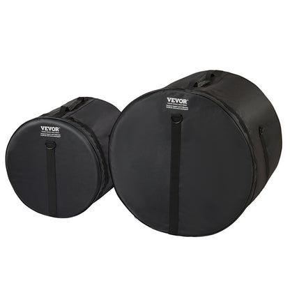 5-piece drum bag, 1680D Oxford fabric, padded drum bags and case with 4.92ft detachable shoulder strap Carrying handle Foldable design, for 22'' Kick 12'' Tom 13'' Tom 16'' Tom 14'' Snare
