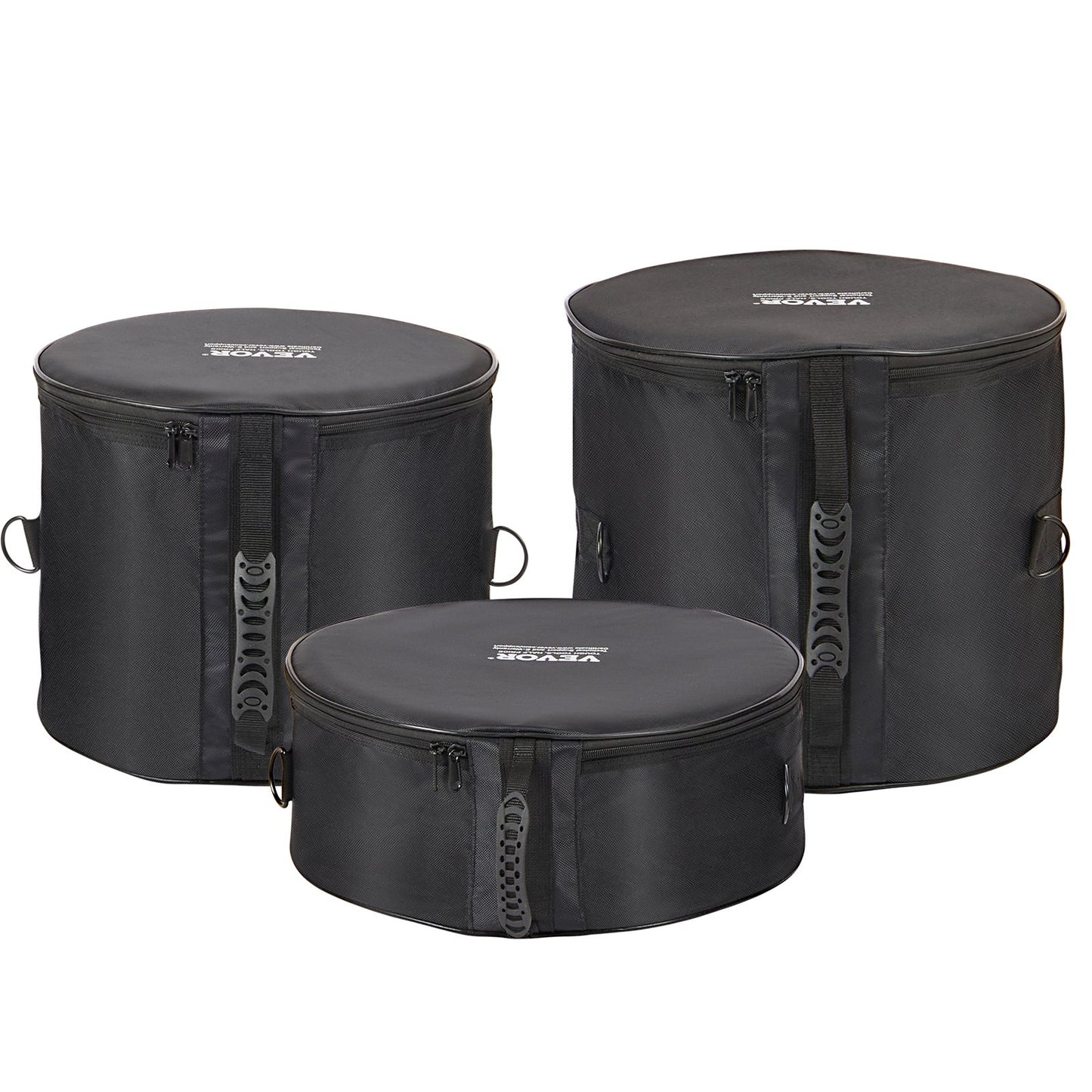 5-piece drum bag, 1680D Oxford fabric, padded drum bags and case with 4.92ft detachable shoulder strap Carrying handle Foldable design, for 22'' Kick 12'' Tom 13'' Tom 16'' Tom 14'' Snare