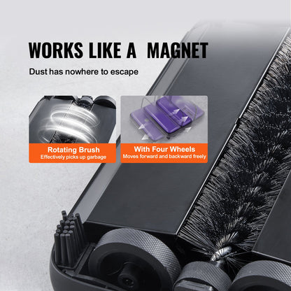 Carpet Sweeper Manual, Floor Sweeper with 300 ml Dustbin Capacity Easy to Empty, 6.7 inch Cleaning Width for Home Office Carpets Pet Hair Dust, Purple