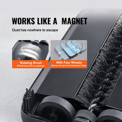 Carpet Sweeper Manual, Floor Sweeper with 300 ml Dustbin Capacity Easy to Empty, 6.7 inch Cleaning Width for Home Office Carpets Pet Hair Dust, Blue