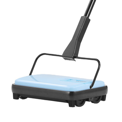 Carpet Sweeper Manual, Floor Sweeper with 300 ml Dustbin Capacity Easy to Empty, 6.7 inch Cleaning Width for Home Office Carpets Pet Hair Dust, Blue