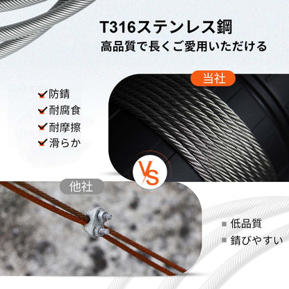Stainless Steel Cable 3/16\"x 1000ft, T316 Marine Grade Deck Cable Railing, 1x19 Strands Construction Braided Aircraft Cable for Deck Rail String Lights Hanging Porch Fence DIY Baluster