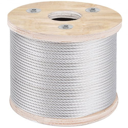 304 Stainless Steel Wire Rope Cable, 3/16", 7x19, 250 ft reel