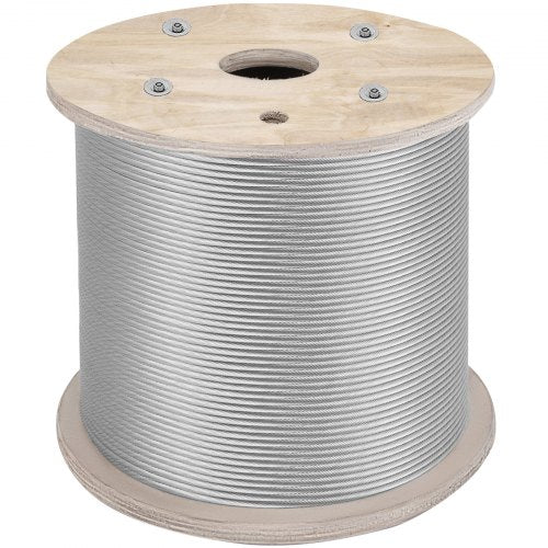 1/4" Stainless Steel Cable 200FT, T304 7x19 Tighter Core Cable Railing System Wire Rope Aircraft Deck Railing Kit Fence Wire