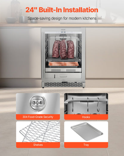 99 LBS Dry Aging Fridge for Steaks, Dry Ager Refrigerator for Meat with Precise Temperature & Humidity Control, Freestanding & Under Counter Beef Aging Machine for Home Kitchen Restaurant Hotel