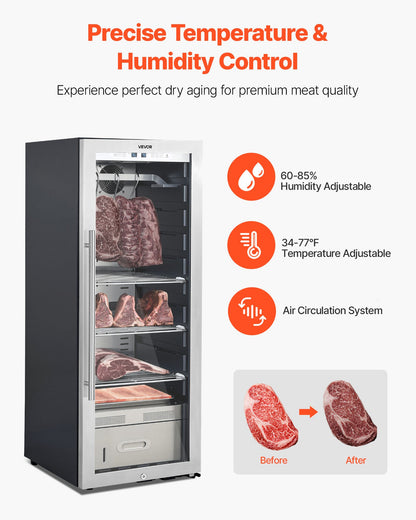 232 LBS Dry Aging Fridge for Steaks, Dry Ager Refrigerator for Meat with Precise Temperature & Humidity Control, Freestanding Beef Aging Machine Refrigerator for Home Kitchen Restaurant Hotel