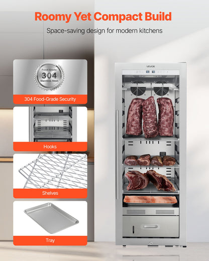 232 LBS Dry Aging Fridge for Steaks, Dry Ager Refrigerator for Meat with Precise Temperature & Humidity Control, Freestanding Beef Aging Machine Refrigerator for Home Kitchen Restaurant Hotel