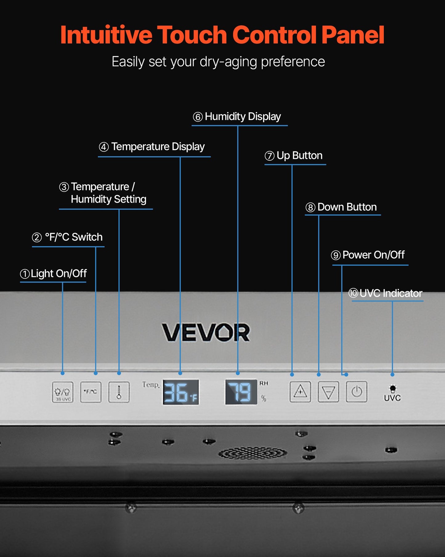 298 LBS Dry Aging Fridge for Steaks, Dry Ager Refrigerator for Meat with Precise Temperature & Humidity Control, Freestanding & Built-in Beef Aging Machine for Home Kitchen Restaurant Hotel