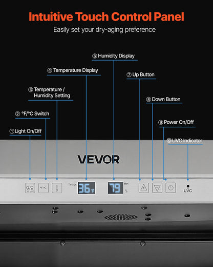 298 LBS Dry Aging Fridge for Steaks, Dry Ager Refrigerator for Meat with Precise Temperature & Humidity Control, Freestanding & Built-in Beef Aging Machine for Home Kitchen Restaurant Hotel
