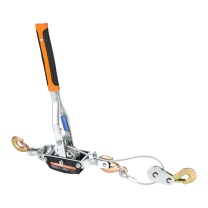 Come Along Winch, 5 Ton (11,023 lbs) Pulling Capacity, 11.5 ft Steel Cable, 3 Hooks, Powerful Dual Gear Ratchet Tool, Vehicle Lift Cable Puller Ideal for Vehicle Recovery