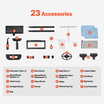 Dampfreiniger Mehrzweckdampfer mit 23 Haushaltsreinigungszubehör