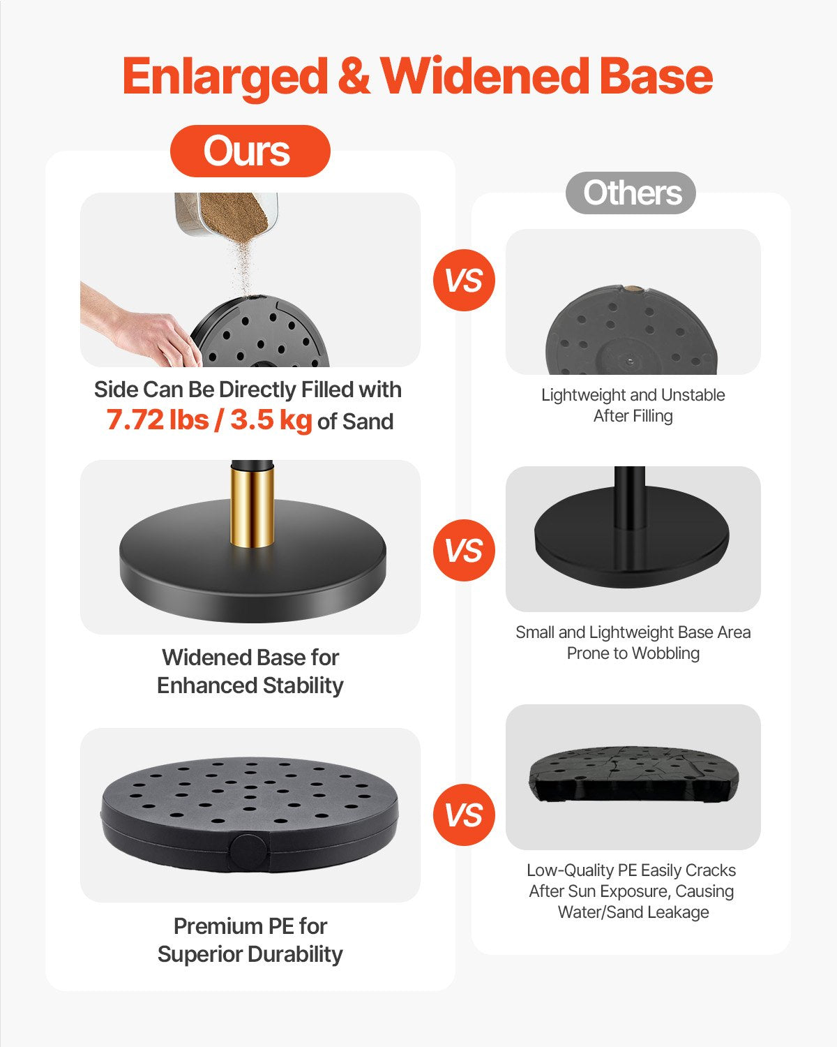 6 pcs pole post with 4 red velvet ropes and hollow base for sand injection