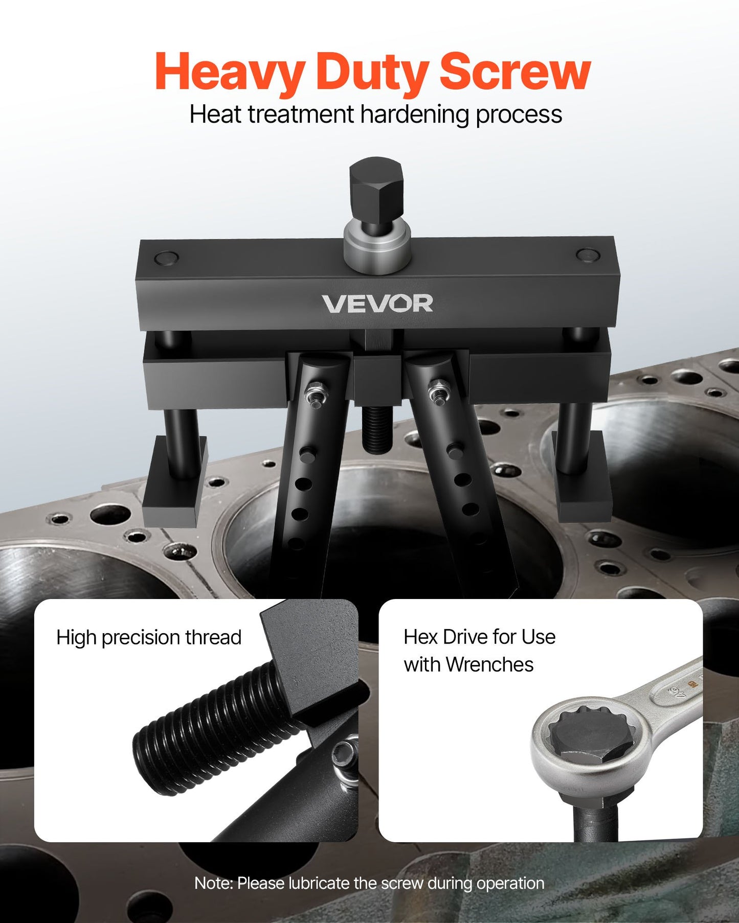 Universal Cylinder Liner Puller Assembly, Used for Mack Cummins Cat on Wet Liner from 3-7/8 in to 6-1/4 in Bore, Diesel Engine Cylinder Liner Removal Tool, Replace PT-6400-C, M50010-B, 3376015