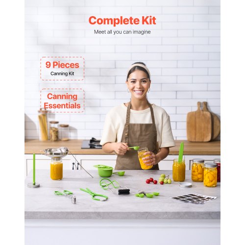 Canning Supplies Starter Kit 9 pcs. Stainless Steel Water Bath Canning Kit | EU