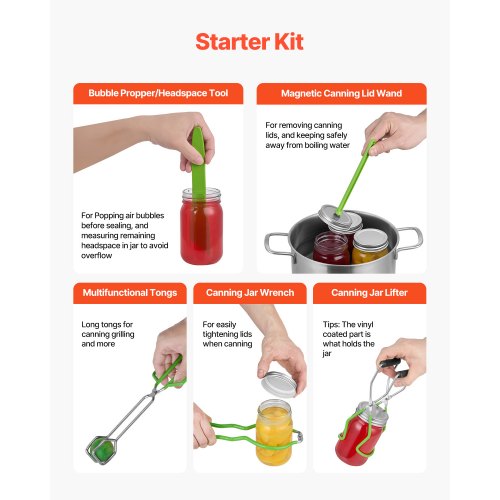 Canning Supplies Starter Kit 9 pcs. Stainless Steel Water Bath Canning Kit | EU