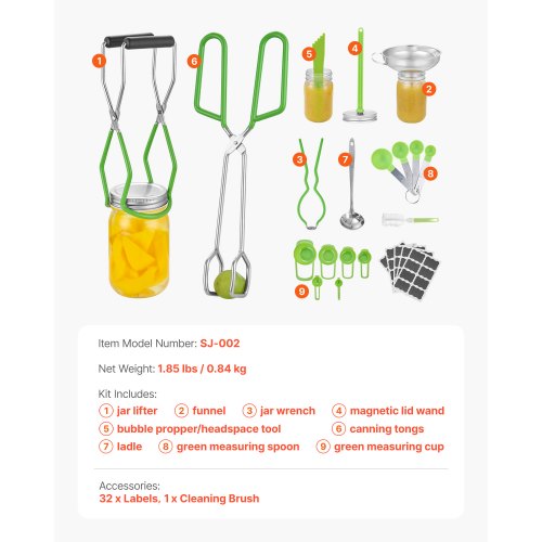 Canning Supplies Starter Kit 9 pcs. Stainless Steel Water Bath Canning Kit | EU