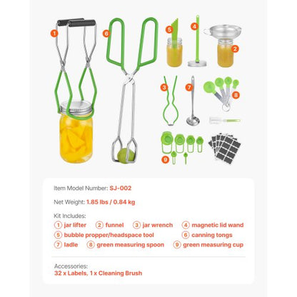 Canning Supplies Starter Kit 9 pcs. Stainless Steel Water Bath Canning Kit | EU