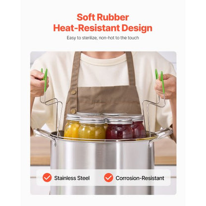 canning jar with rack and glass lid 21 QT stainless steel water bath container | EU