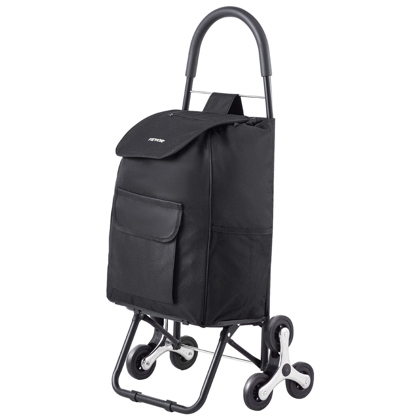 Treppensteigerwagen, faltbarer Einkaufswagen, 36 l, mit Aufbewahrungstasche, 6 Räder