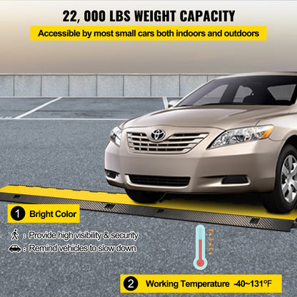 3-Kanal-Kabelschutzrampe aus Gummi, 1,2 x 1,2 Zoll Kanal für Hochleistungskabel, Drahtkabelabdeckung, Rampe, Geschwindigkeitsschwelle, Auffahrtsschlauch, Kabelrampenschutz