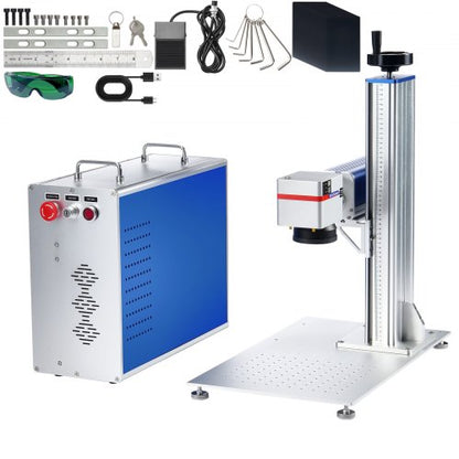 Fiber Laser Marking Machine, 30W Compatible with LightBurn, Fiber Laser Engraving Marking Machine with 5.9" x 5.9" Working Area, Solid State Fiber Laser Engraver for Aluminum Steel Jewelry Gold