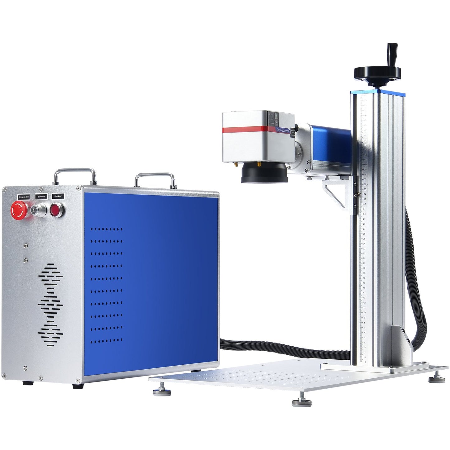 Fiber Laser Marking Machine, 100W Compatible with LightBurn, MOPA Color Fiber Laser Engraver, 6.9" x 6.9" Working Area with Rotary Axis, Solid State Laser Machine for Aluminum Steel Jewelry Gold