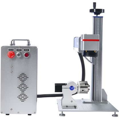 Fiber Laser Marking Machine, 100W Compatible with LightBurn, MOPA Color Fiber Laser Engraver, 6.9" x 6.9" Working Area with Rotary Axis, Solid State Laser Machine for Aluminum Steel Jewelry Gold