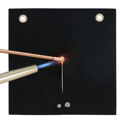Schweißdecke, 30,5 x 30,5 cm, Kohlefaser-Hitzeschild-Schweißmatte, bis zu 1800 °F hitzebeständig, flammhemmendes Pad, Sanitärloch, Propanbrenner, Lötpad mit Metallösen für Kupferrohre