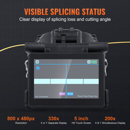 Fiber Fusion Splicer 4 Motors Clad Alignment with 6s Splicing 13s Heating