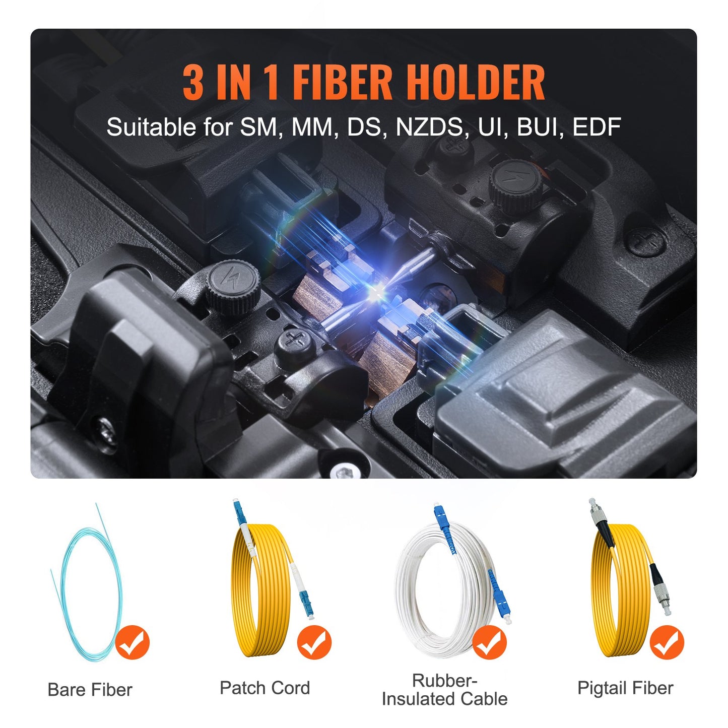 Fiber Fusion Splicer 4 Motors Clad Alignment with 6s Splicing 13s Heating