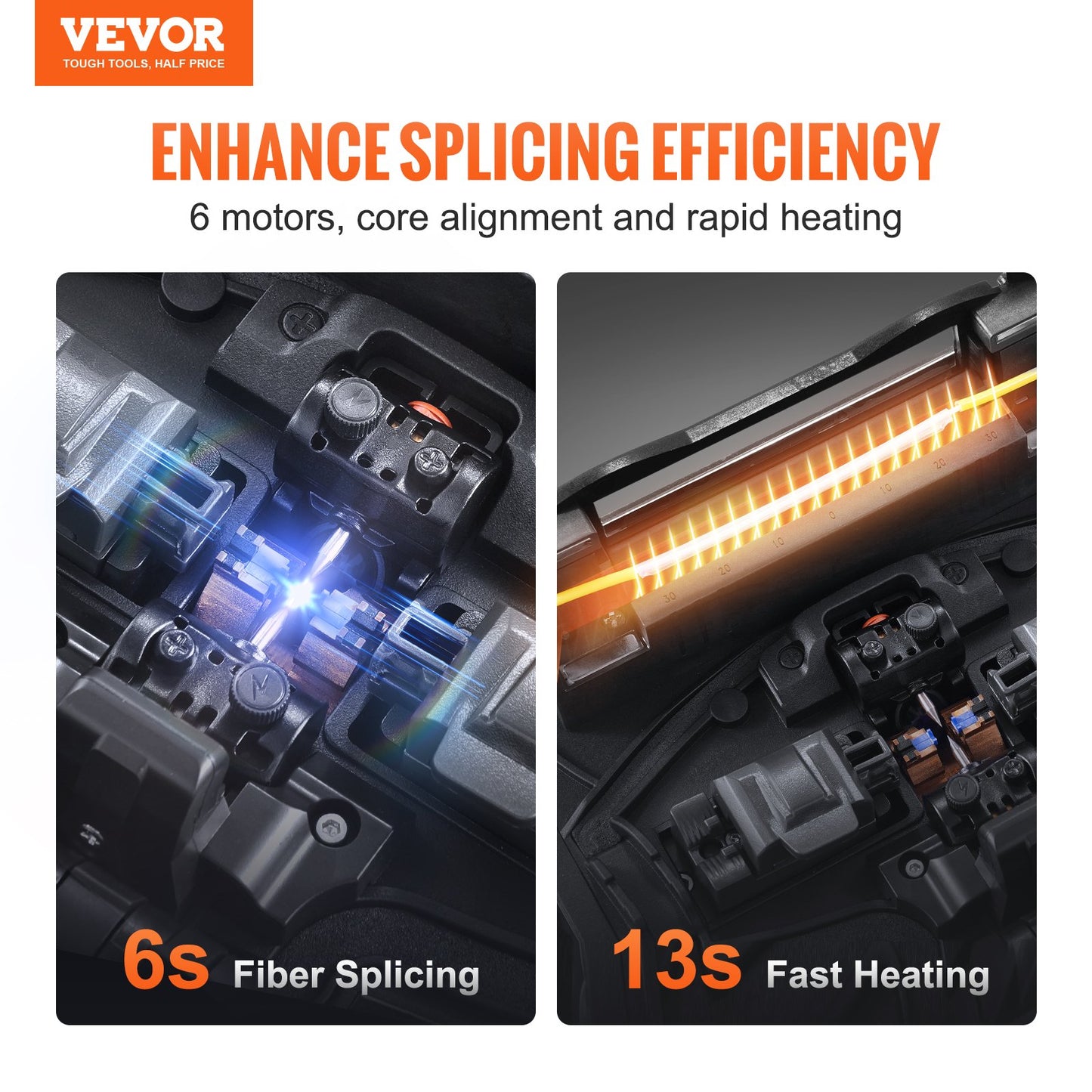 Fiber Fusion Splicer 6 Motors Core Alignment 6s Splicing 5" Touch Screen