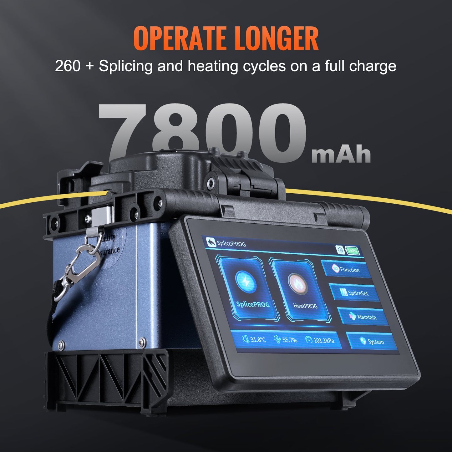 Fiber Fusion Splicer 6 Motors Core Alignment 6s Splicing 5" Touch Screen