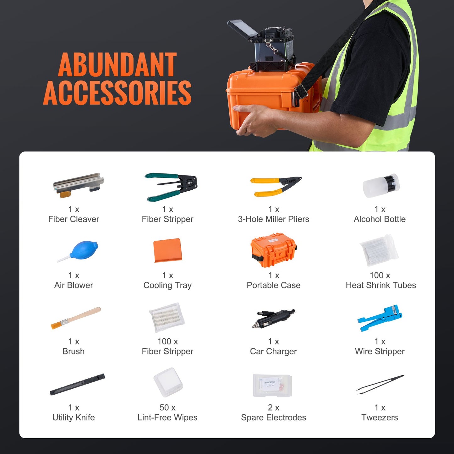 Fiber Fusion Splicer 6 Motors Core Alignment 6s Splicing 5" Touch Screen