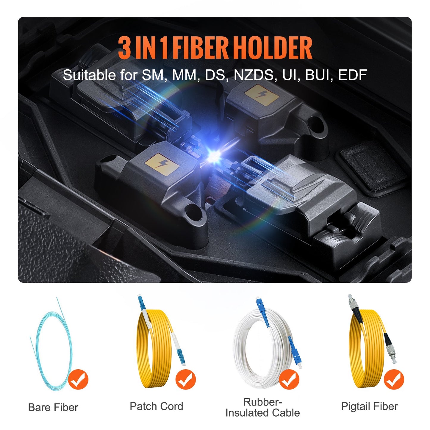 Fiber Fusion Splicer 6 Motors Core Adjustment with 6s Splicing 13s Heating