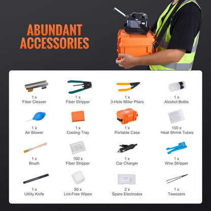 Fiber Fusion Splicer 6 Motors Core Adjustment with 6s Splicing 13s Heating