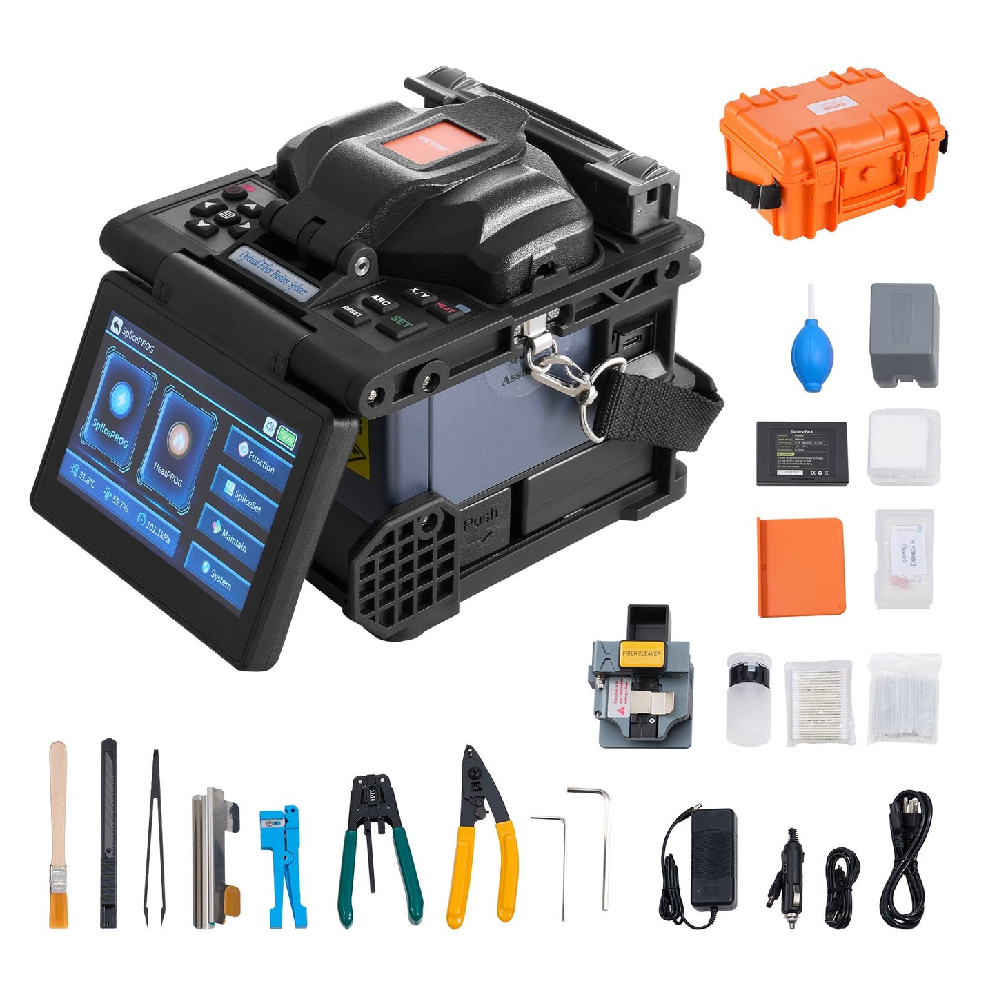Fiber Fusion Splicer 6 Motors Core Adjustment with 6s Splicing 13s Heating