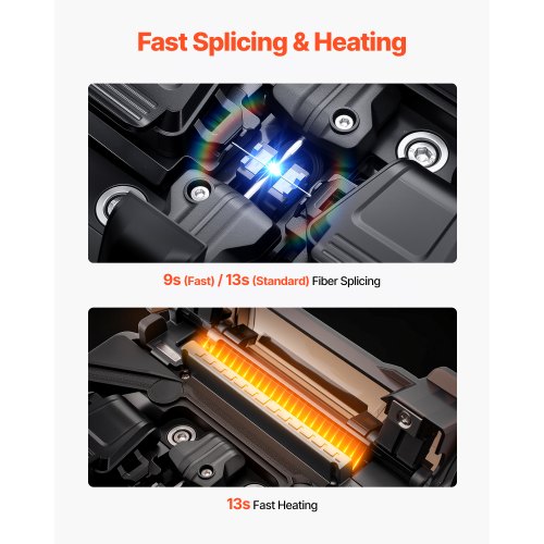 Fiber Fusion Splicer 6 Motors Core and Cladding Adjustment 5" Touch Screen