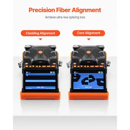 Fiber Fusion Splicer 6 Motors Core and Cladding Adjustment 5" Touch Screen