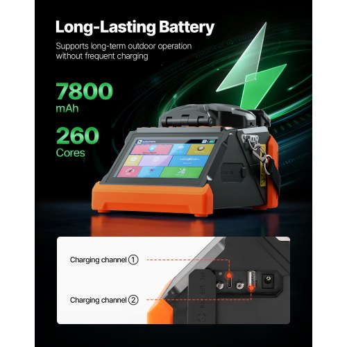 Fiber Fusion Splicer 6 Motors Core and Cladding Adjustment 5" Touch Screen