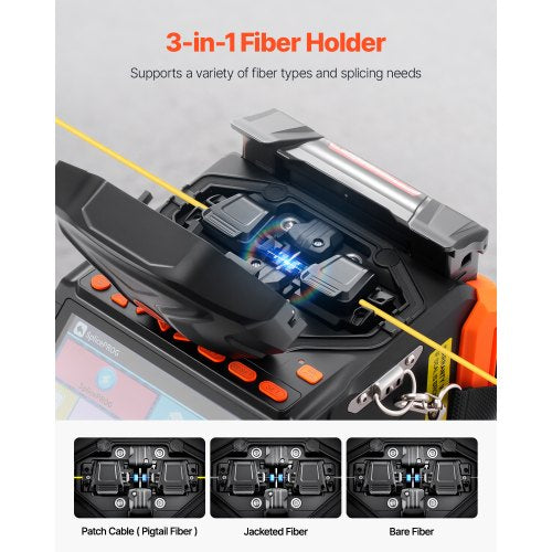 Fiber Fusion Splicer 6 Motors Core and Cladding Adjustment 5" Touch Screen