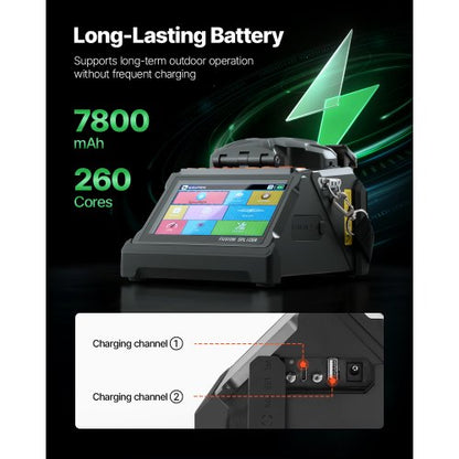 Fiber Fusion Splicer 6 Motors Core and Cladding Adjustment 5" LCD Screen