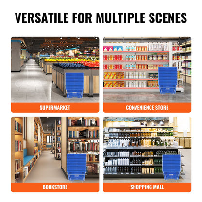 Einkaufswagen Tragbarer Lebensmittelkorb 12 PCS 24L mit Griff und Ständer Blau