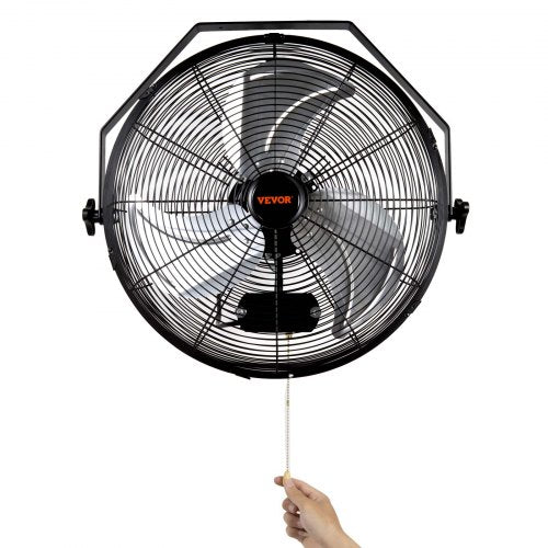 Wall Mount Fan, 2 PCS 18 inch Waterproof, 3-speed High Velocity Max. 4000 CFM Industrial Wall Fan for Indoor, Commercial, Residential, Warehouse, Greenhouse, Workshop, Basement, Garage,Black