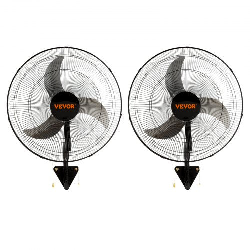 Wall Mount Fan, 2 PCS 20 inch Oscillating, 3-speed High Velocity Max. 4000 CFM Industrial Wall Fan for Indoor, Commercial, Residential, Warehouse, Greenhouse, Workshop, Basement, Garage,Black