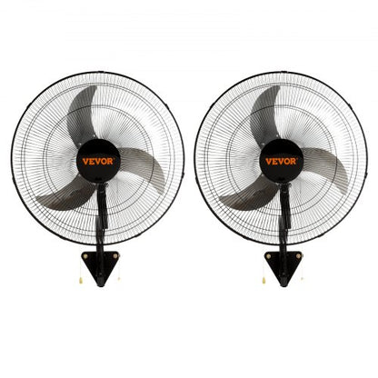 Wall Mount Fan, 2 PCS 20 inch Oscillating, 3-speed High Velocity Max. 4000 CFM Industrial Wall Fan for Indoor, Commercial, Residential, Warehouse, Greenhouse, Workshop, Basement, Garage,Black