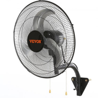 Wall Mount Fan, 18 Inch, 3-speed High Velocity Max. 4000 CFM Oscillating Industrial Wall Fan, Commercial or Residential for Warehouse, Greenhouse, Workshop, Patio, Basement, Black, ETL Listed