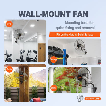 Wall fan Metal 44.5cm Ventilation 3 speeds