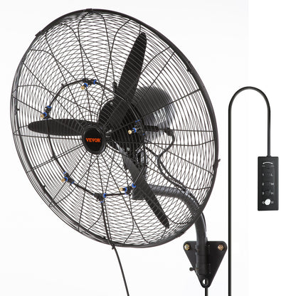24" Oscillating wall mist fan metal 3 speeds 115W