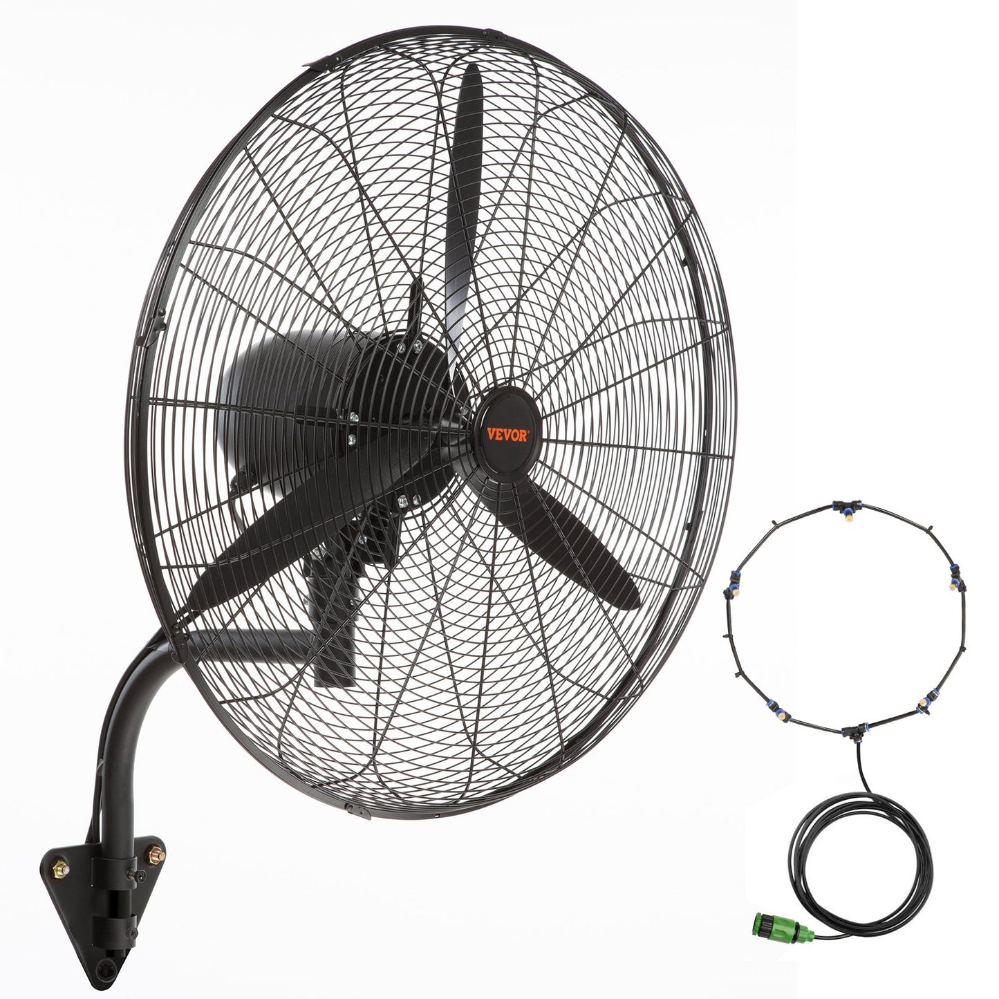 24" Oscillating wall mist fan metal 3 speeds 115W